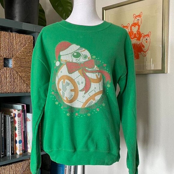 Star Wars BB8 Droid Christmas Sweater – Green Holiday Graphic – Size Small - Picture 2 of 7